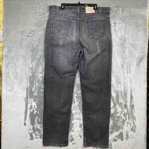 Levi Strauss Signature Flex Mens Jeans 40x34 Faded Black Straight Leg Orange Tab